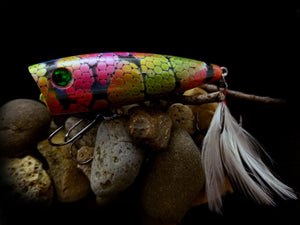 Popper Funky Pop w/feathered treble – Funky Paint Lures